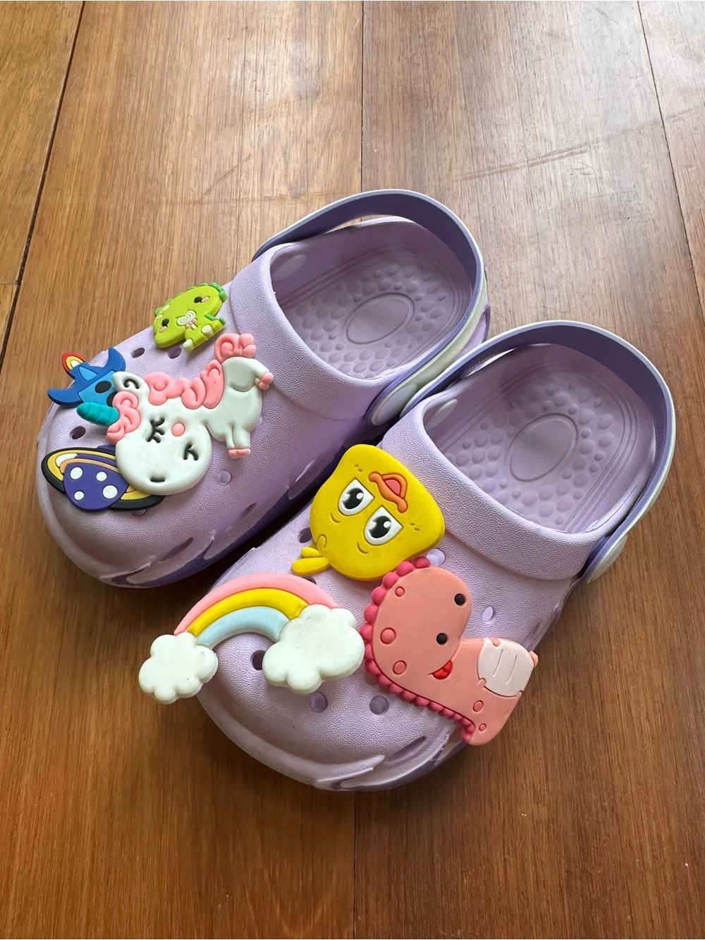 Kids Clogs with Assorted Shoe Charms, Size 7-8 Little Kid / Toddler